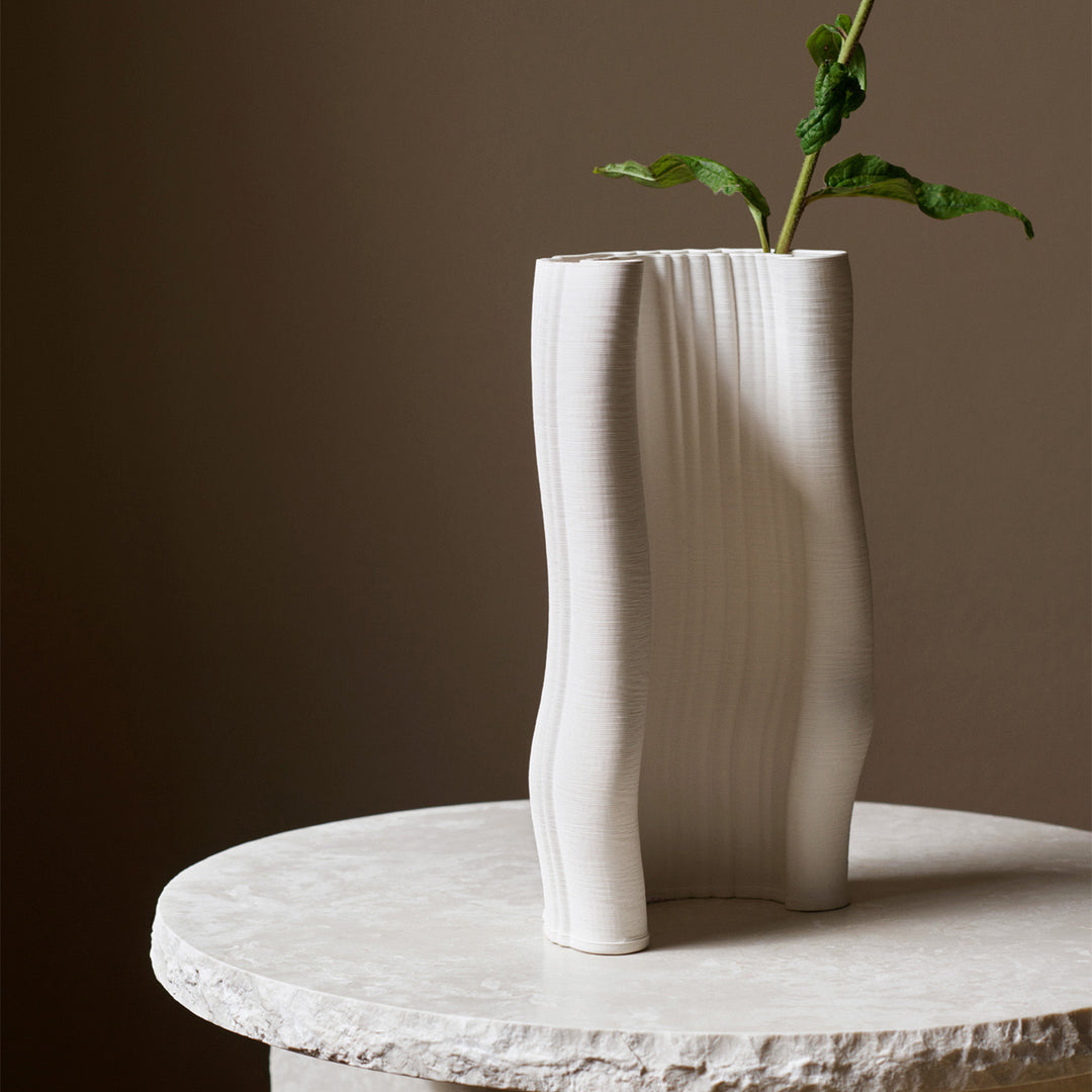 Moire Vase - H11.8 - Off-White