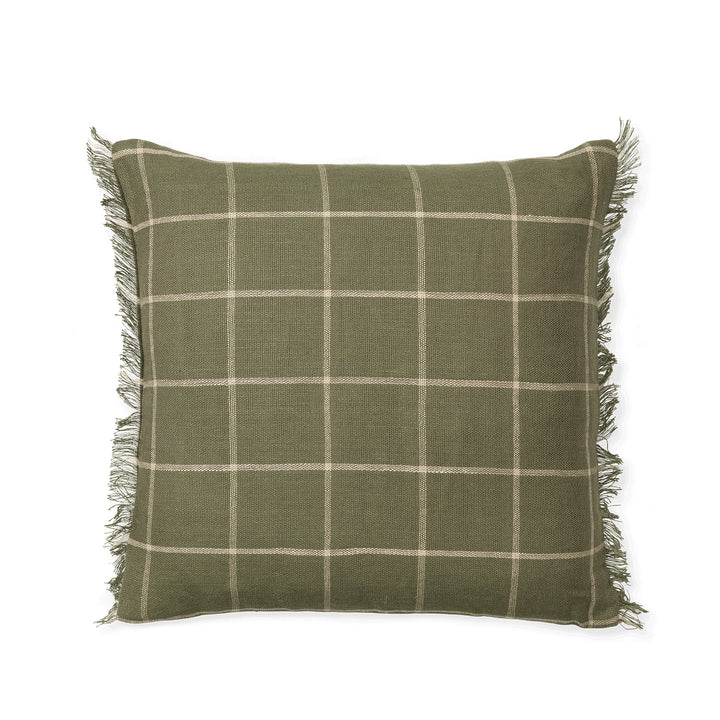 Calm Cushion - Olive/Off-white