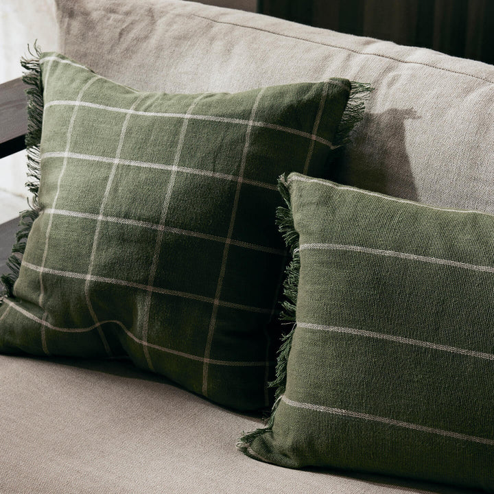 Calm Cushion - Rectangular - Olive/Off-white