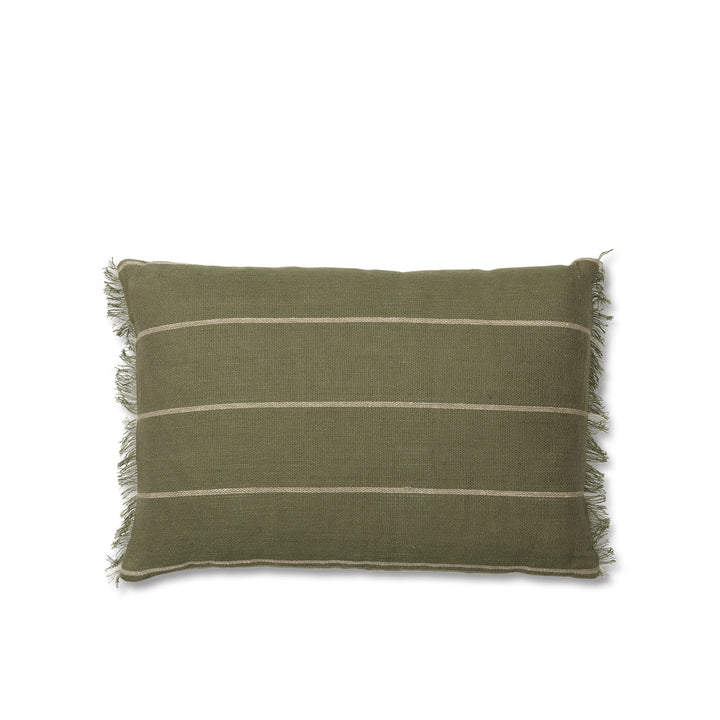 Calm Cushion - Rectangular - Olive/Off-white