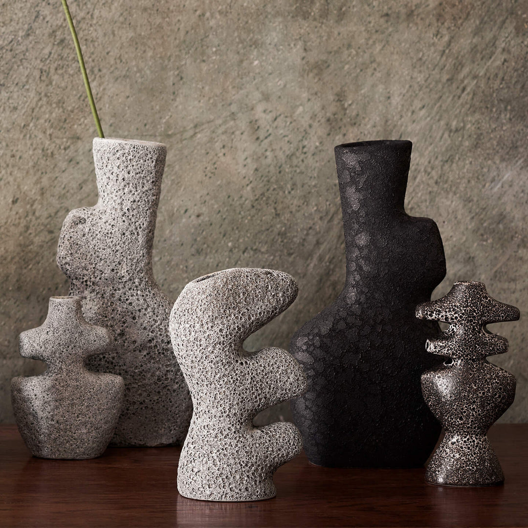 Yara Candle Holder - Medium - Grey Pumice