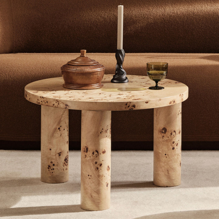 Post Coffee Table - Small - Poplar Burl Veneer