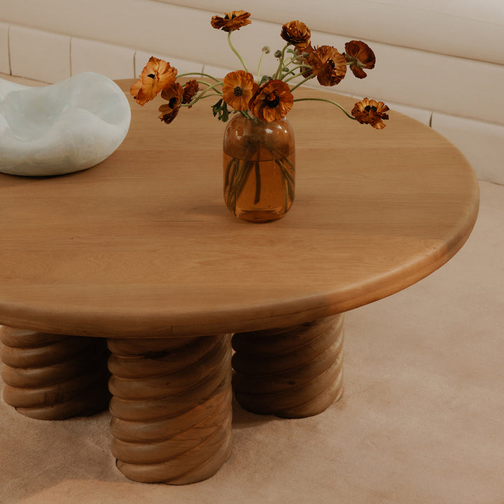 Charlotte Oak Round Coffee Table