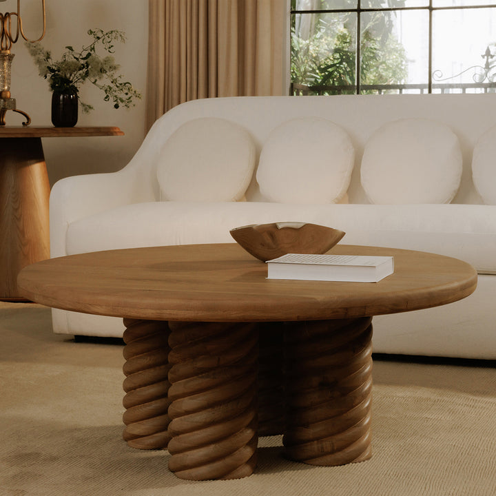 Charlotte Oak Round Coffee Table