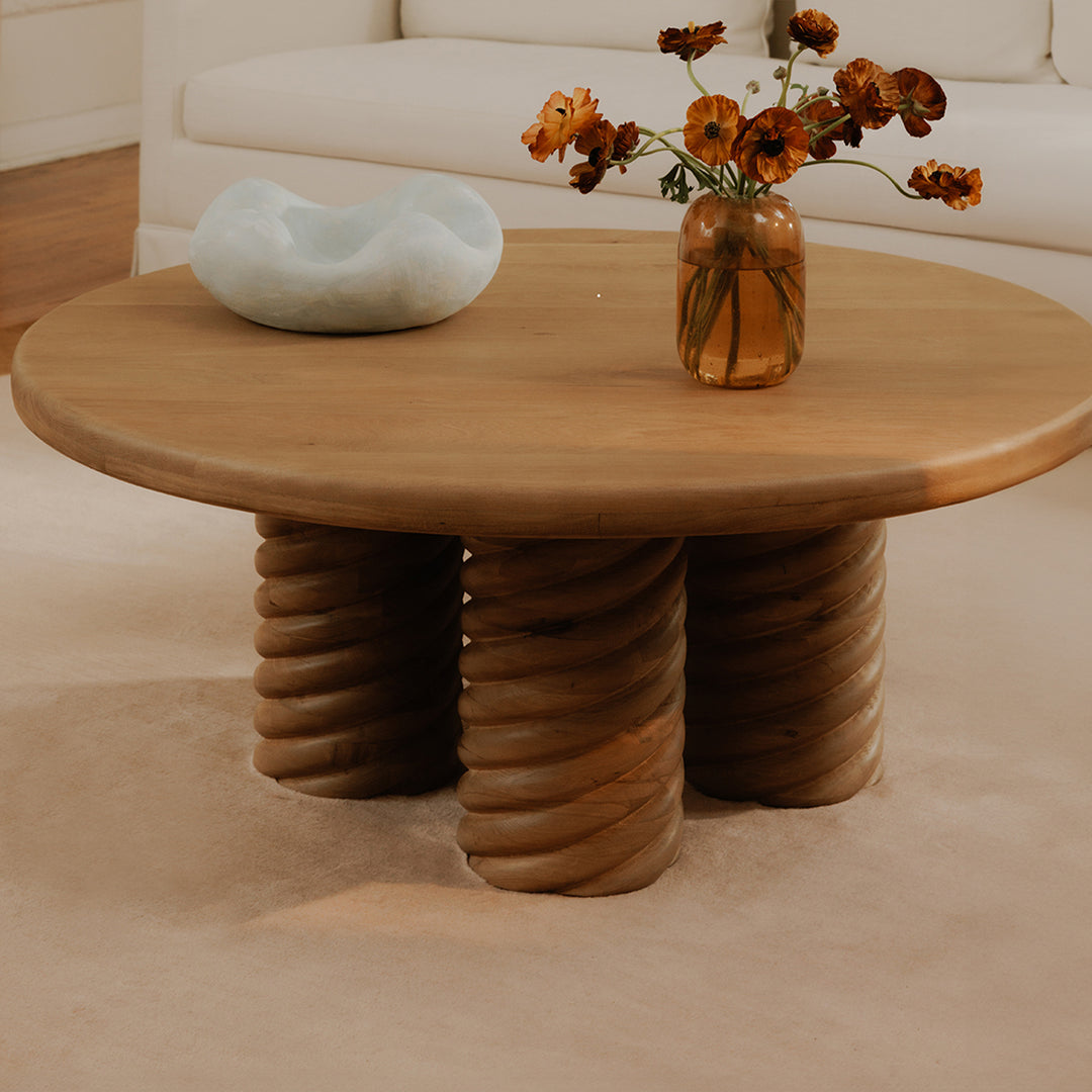 Charlotte Oak Round Coffee Table