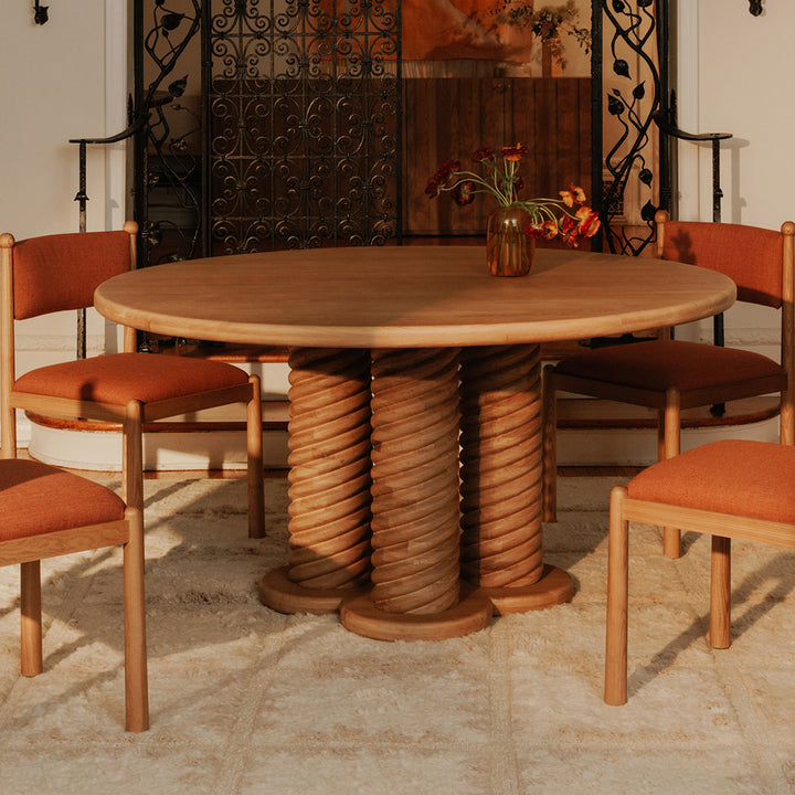 Charlotte Oak Round Dining Table