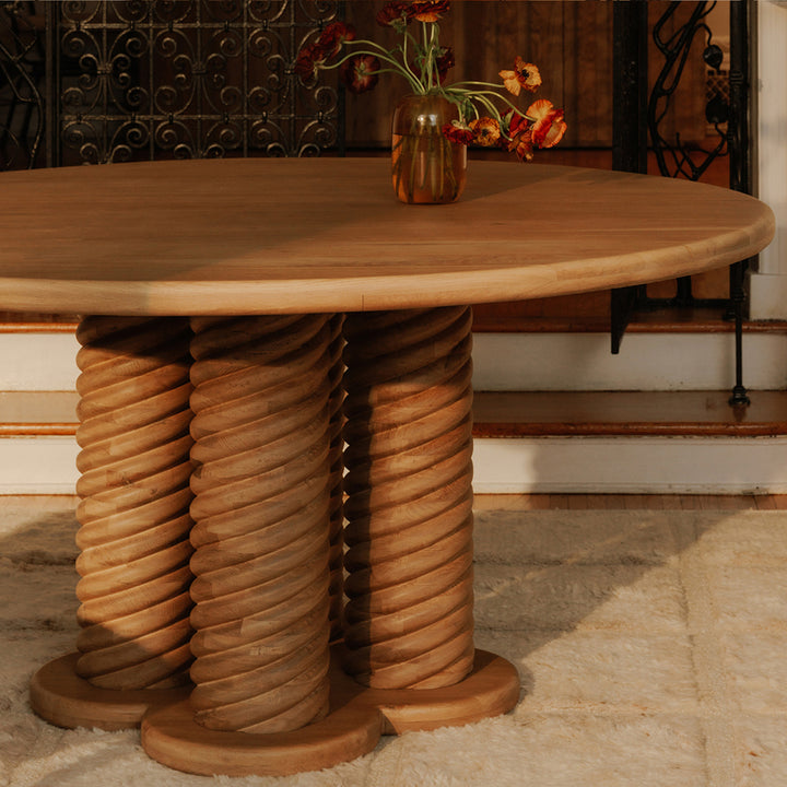 Charlotte Oak Round Dining Table