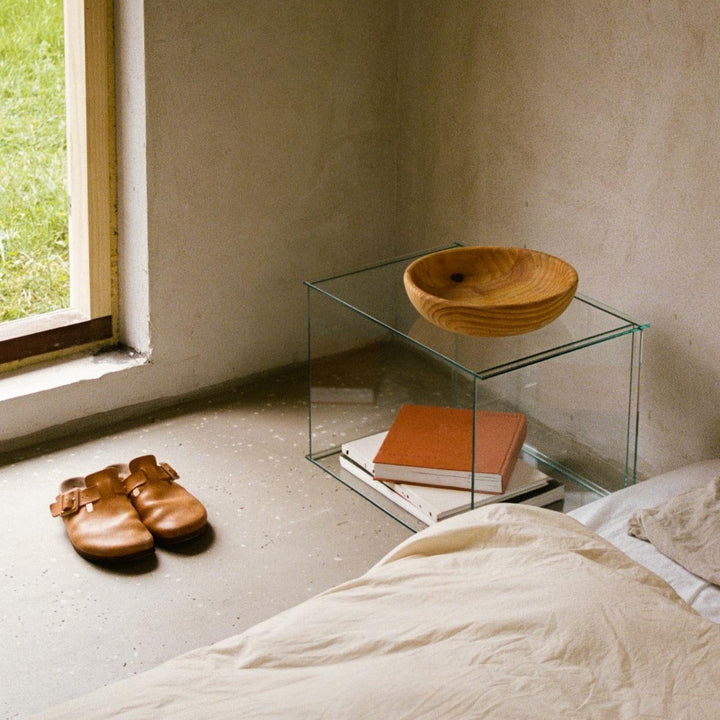 Rivet Box Table - Glass