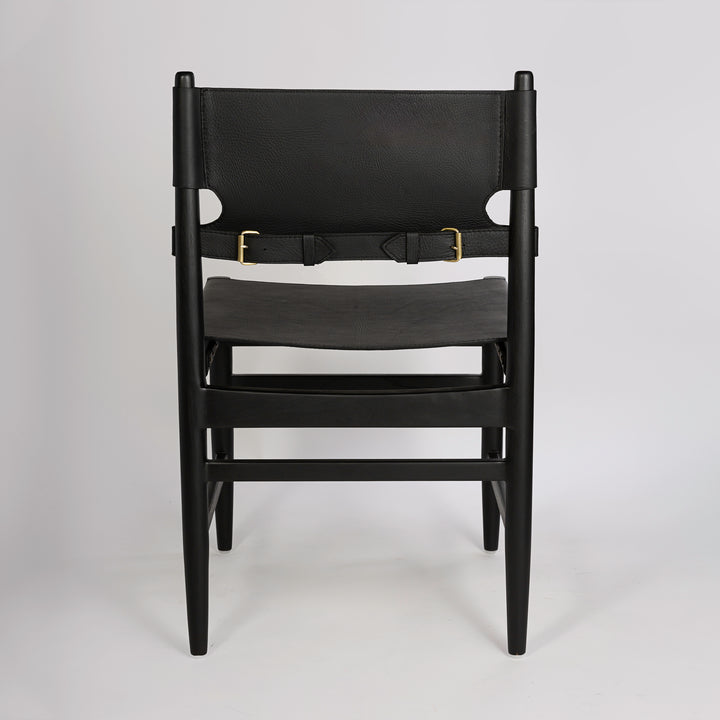 Cabrillo Leather Dining Chair - Black Leather - Open Box