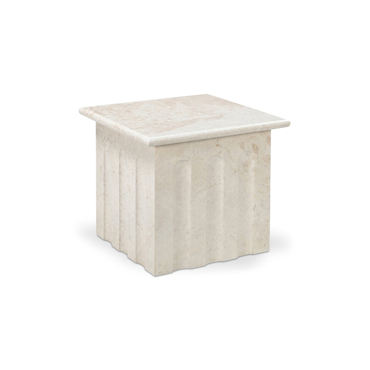 Hazel Side Table - Cream Marble