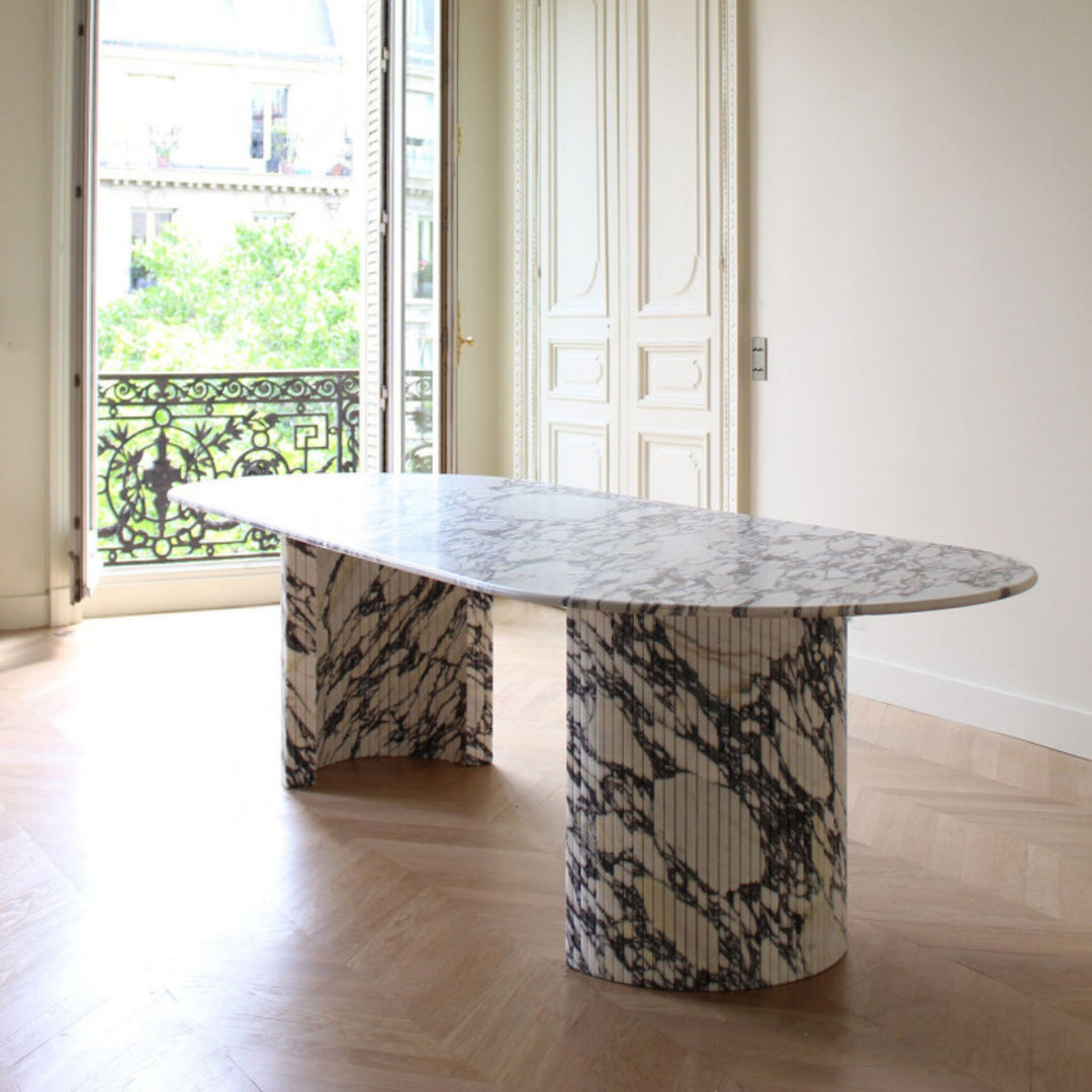 Luna Dining Table in Calacatta Viola