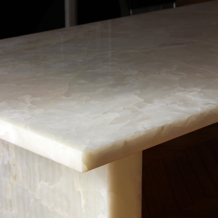 Aura White Onyx Dining Table