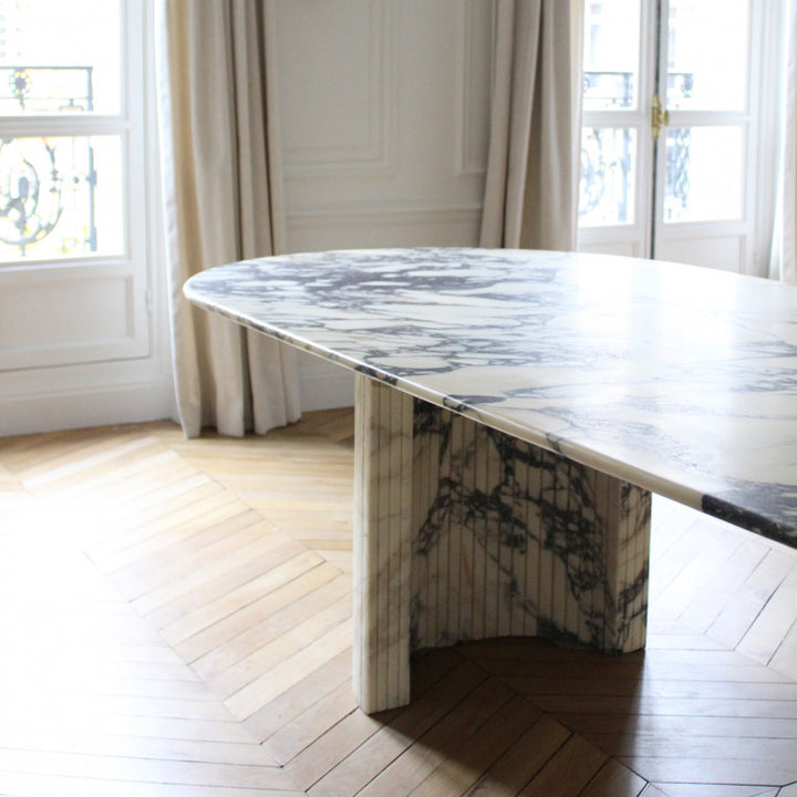 Luna Dining Table in Calacatta Viola