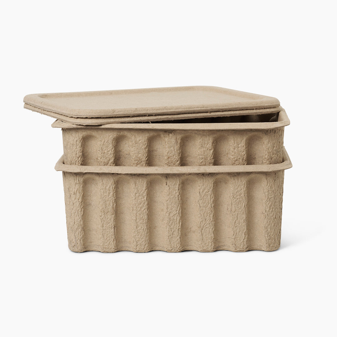 Paper Pulp Box - Set of 2 - Brown