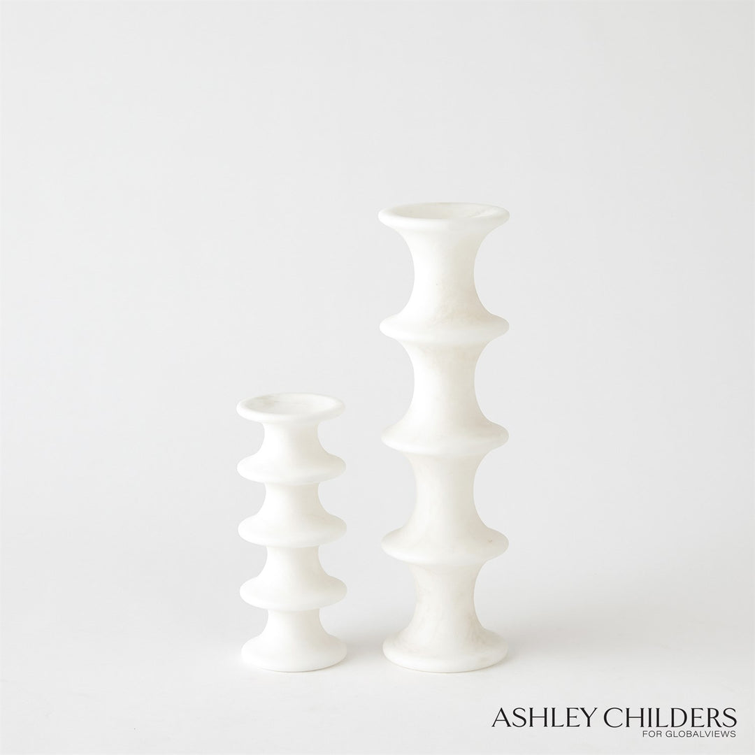 Ridge Candlestick - White