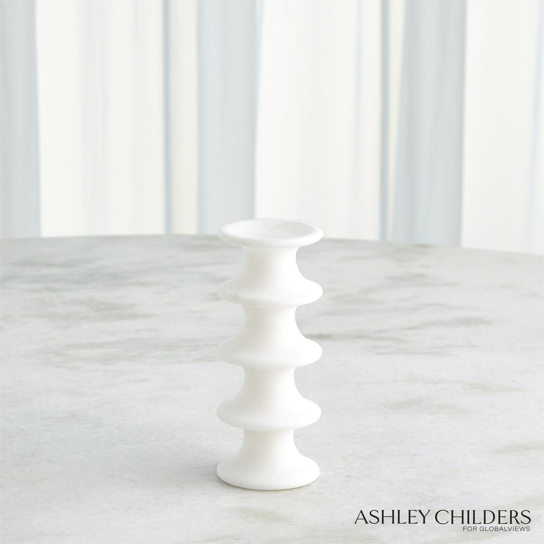 Ridge Candlestick - White