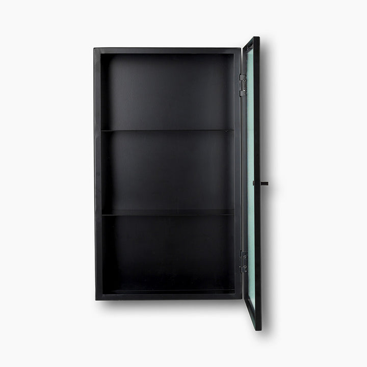 Haze Wall Cabinet - Reeded Glass - Black