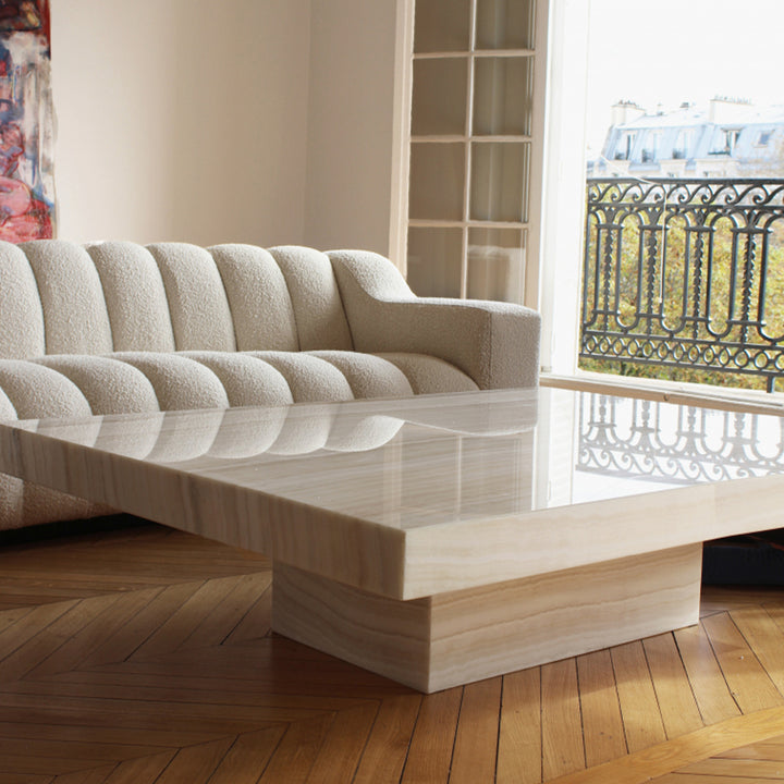 Cara Vanilla Onyx Coffee Table