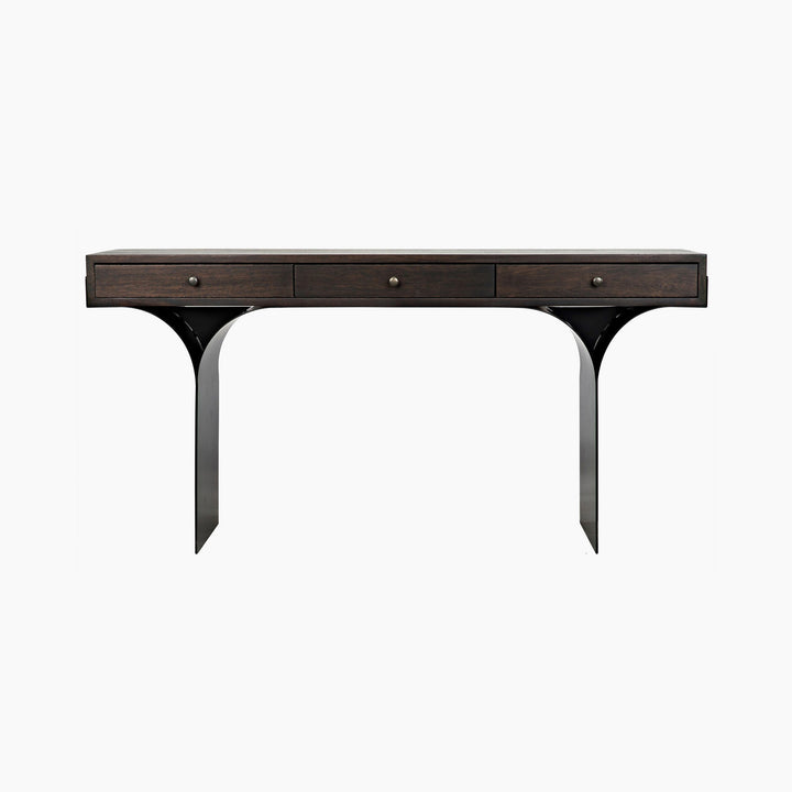 Emersyn Desk, Ebony Walnut with Steel Legs