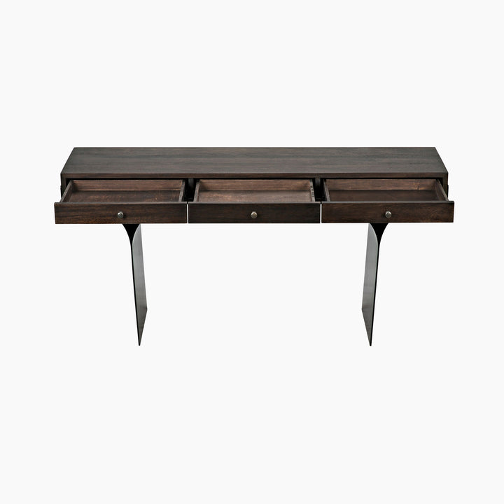 Emersyn Desk, Ebony Walnut with Steel Legs