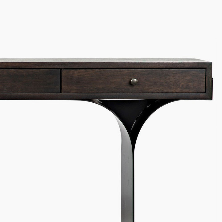 Emersyn Desk, Ebony Walnut with Steel Legs