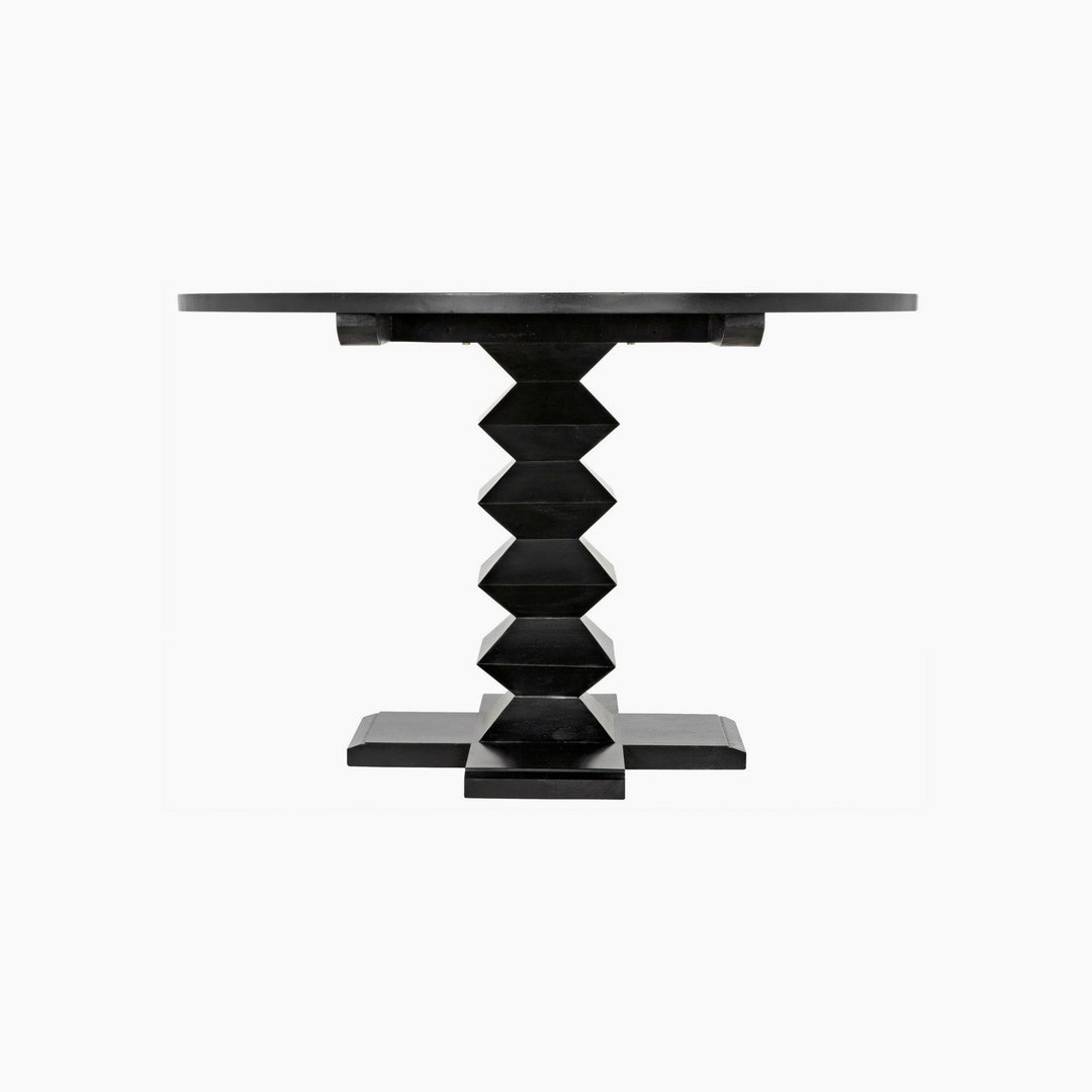 Josie Dining Table, 48" Diameter, Hand Rubbed Black