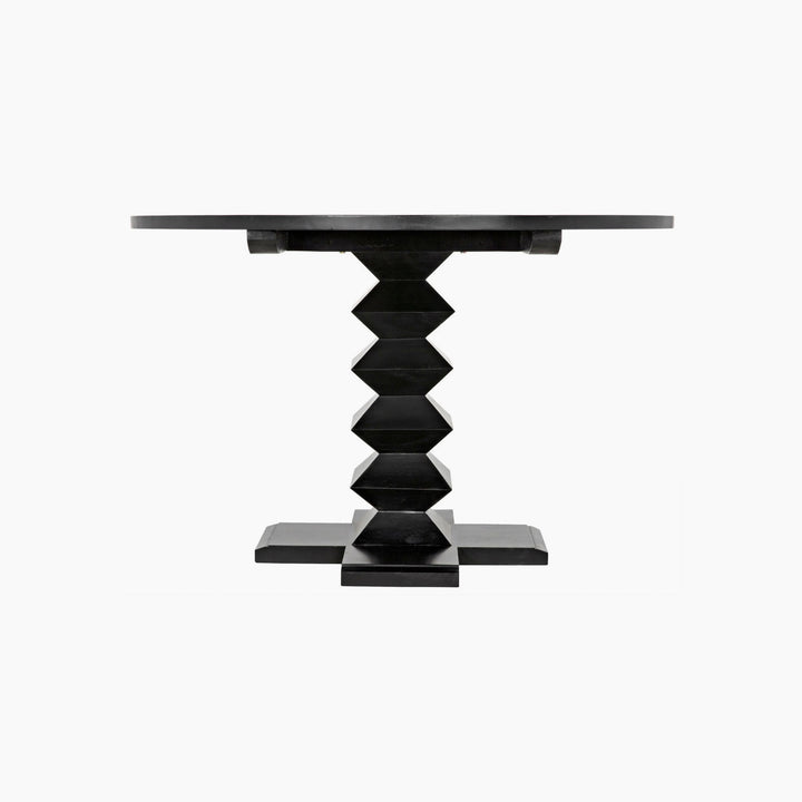 Josie Dining Table, 48" Diameter, Hand Rubbed Black