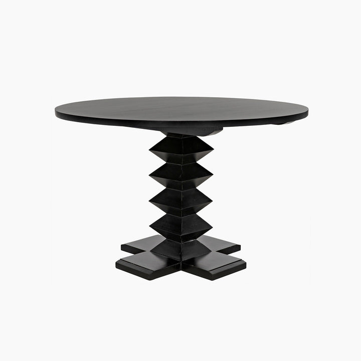 Josie Dining Table, 48" Diameter, Hand Rubbed Black