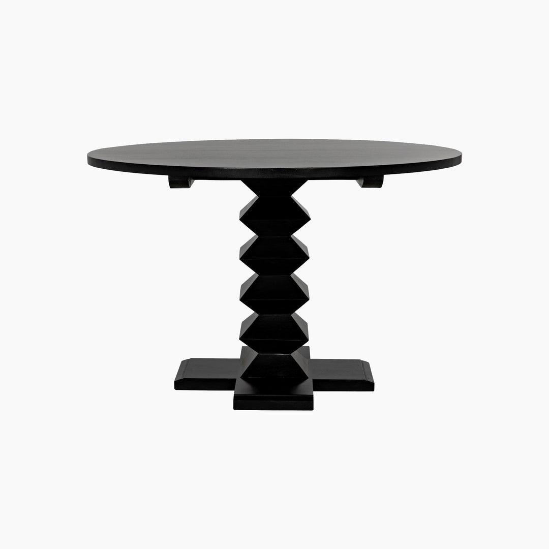 Josie Dining Table, 48" Diameter, Hand Rubbed Black