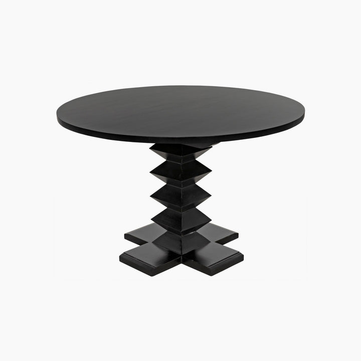 Josie Dining Table, 48" Diameter, Hand Rubbed Black