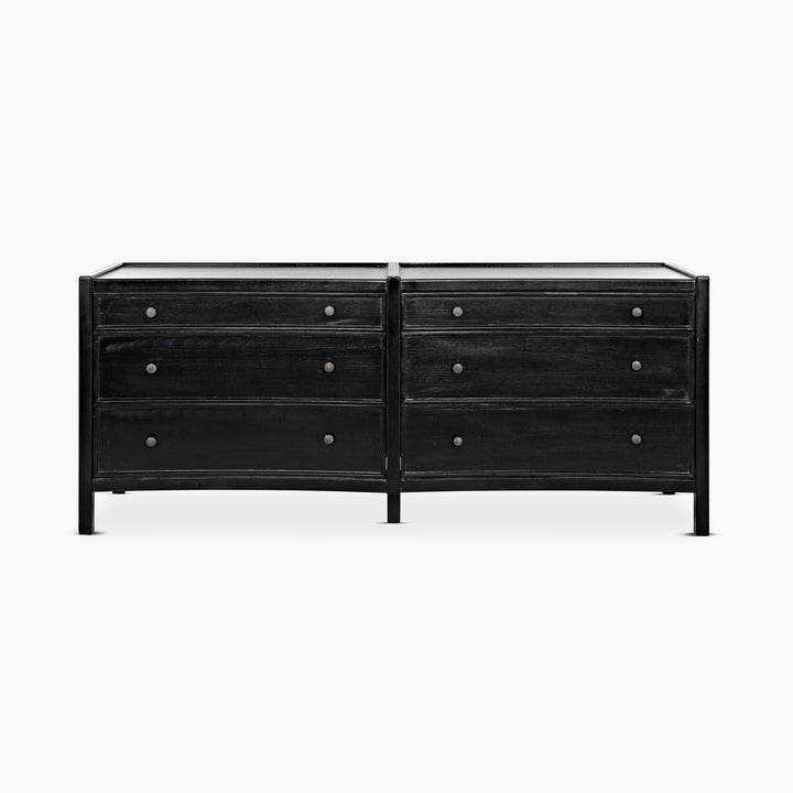 Kamila 6 Drawer Dresser, Hand Rubbed Black