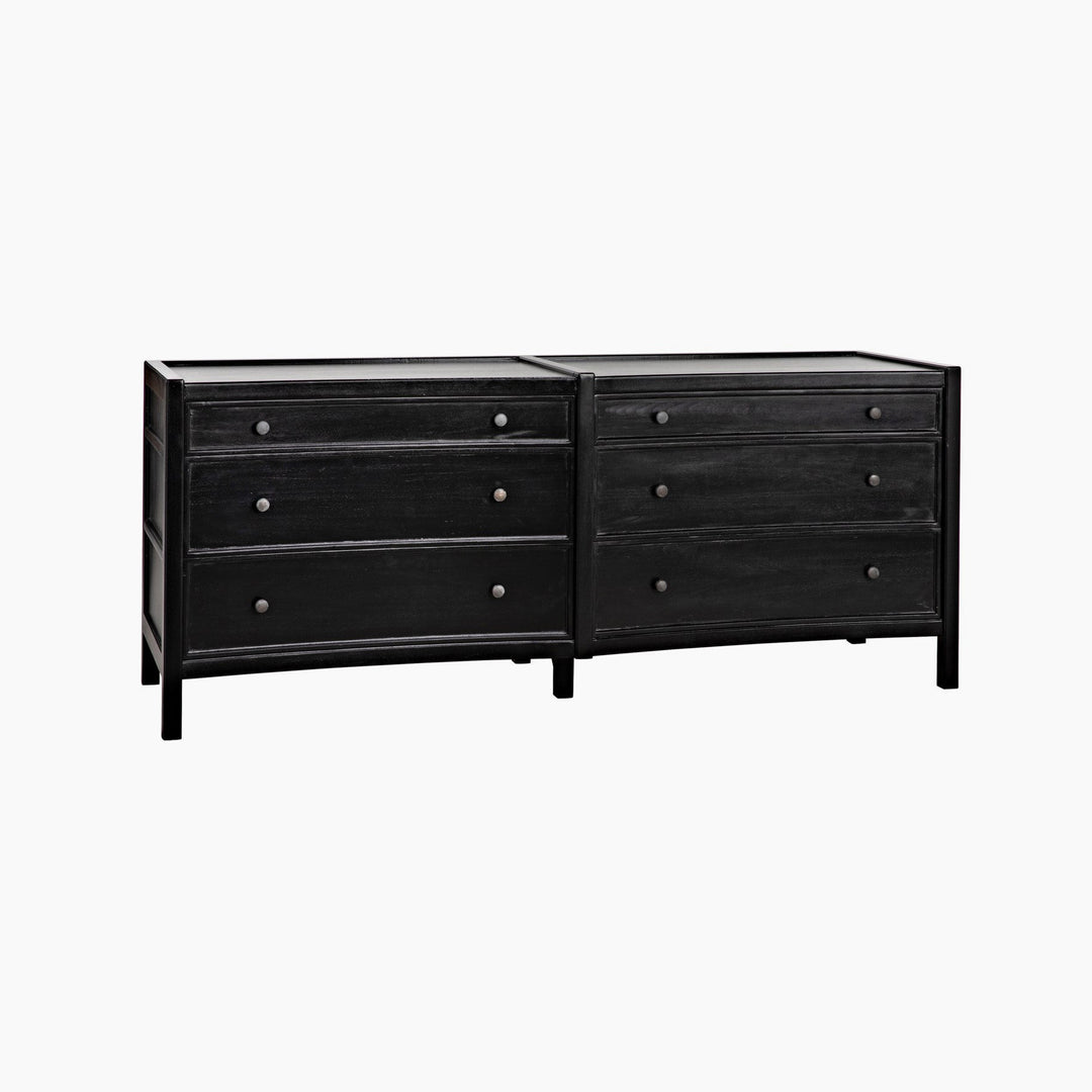 Kamila 6 Drawer Dresser, Hand Rubbed Black