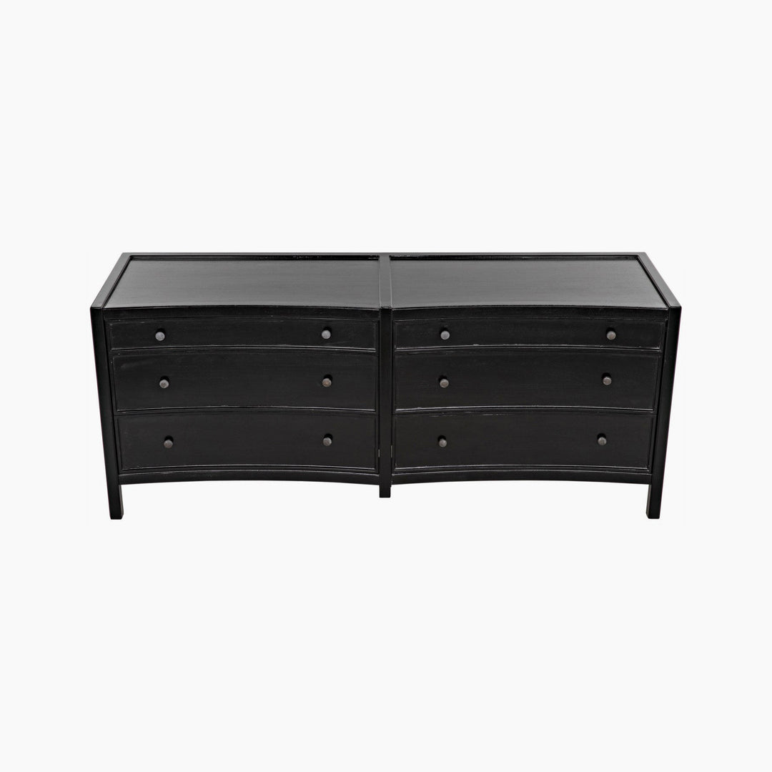 Kamila 6 Drawer Dresser, Hand Rubbed Black