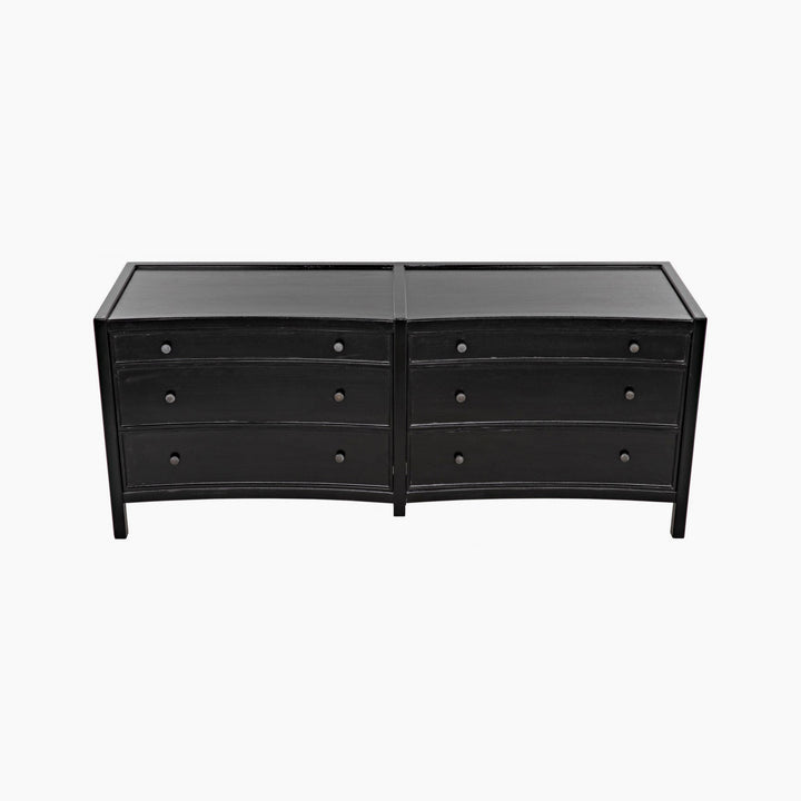 Kamila 6 Drawer Dresser, Hand Rubbed Black