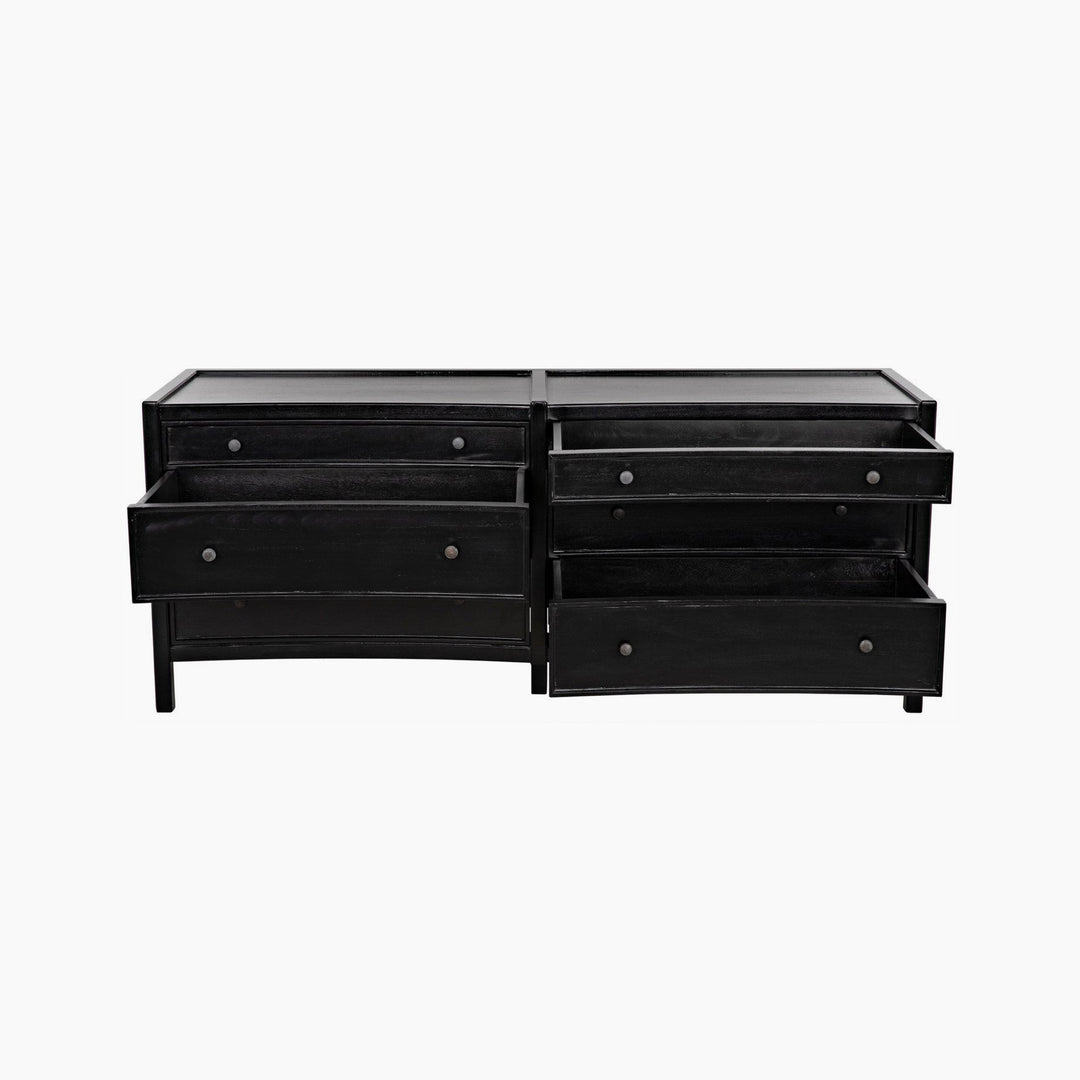 Kamila 6 Drawer Dresser, Hand Rubbed Black