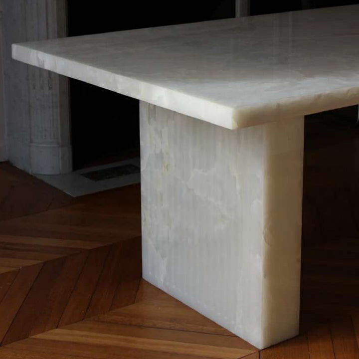 Aura White Onyx Dining Table