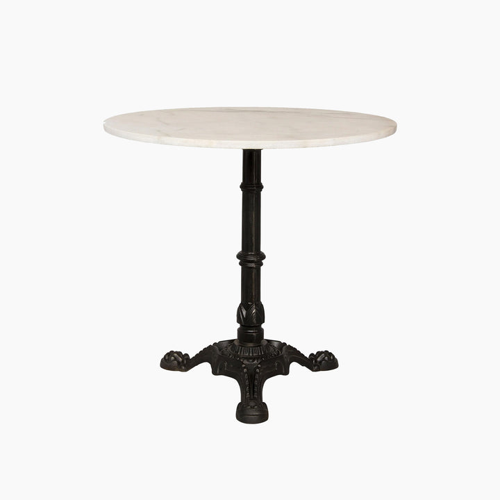 Norah Side Table, Black Metal with White Stone