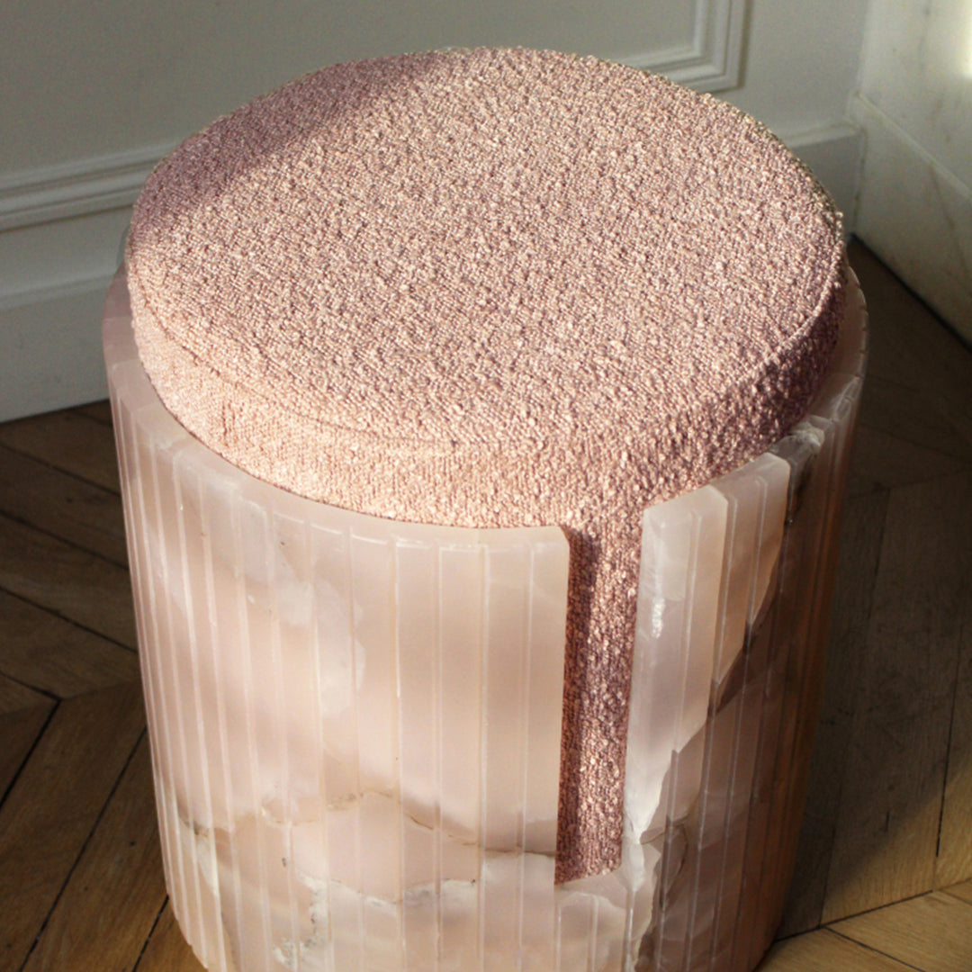 Pink Onyx Dolce Stool