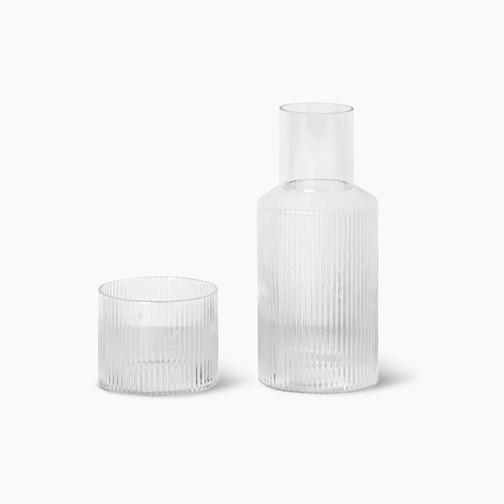 Ripple Glass Carafe Set - Clear