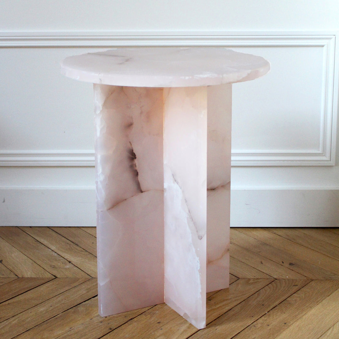 Rosie Pink Onyx Table